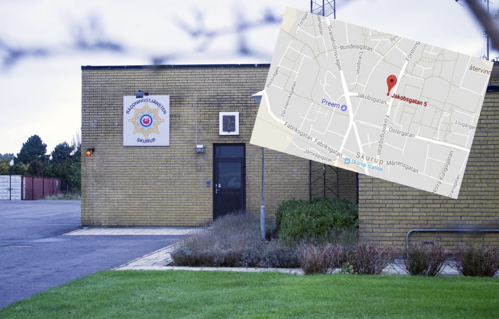 Brandstationen i Skurup är bemannad med 22 personer (OBS: Bilden är ett montage).