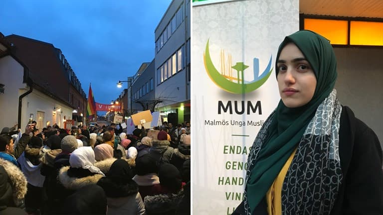 Tasnim Raoof, ordörande för Malmös Unga Muslimer. Foto: Sveriges Radio. 